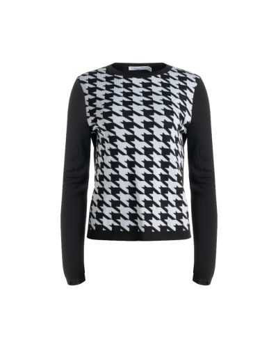 Christian Dior houndstooth-panelled laine crewneck sweater