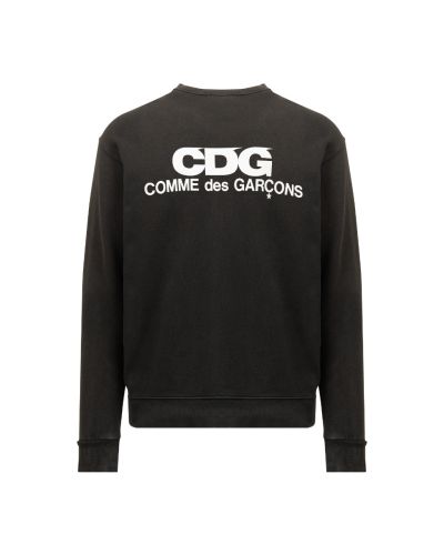 COMME des GARÇONS CDG logo washed black crewneck sweatshirt