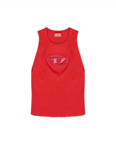 Diesel by Glenn Martens D-logo oval cut-out tank top t-shirt