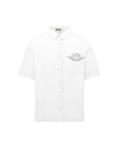 Dior x Air Jordan logo white shirt