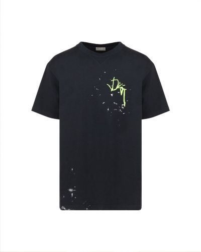 Dior x Cactus Jack logo embroidered navy t-shirt