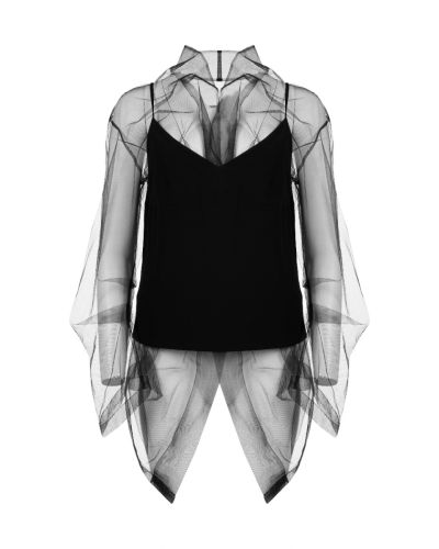 Dries Van Noten sheer double layered noir top