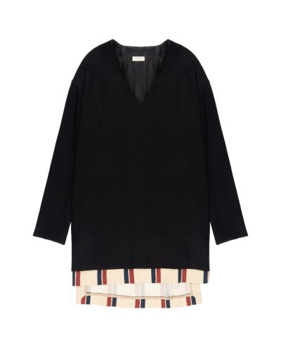 Dries Van Noten v-neck collar double layered dress