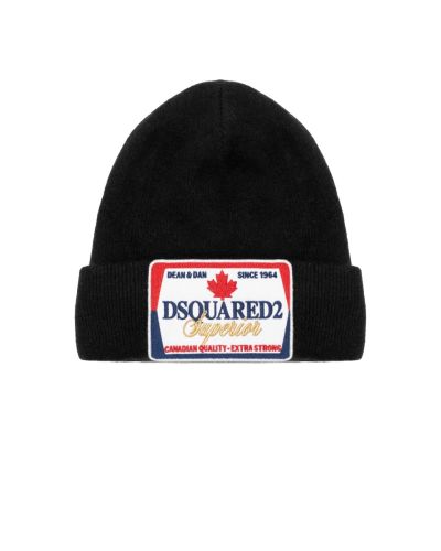 Dsquared2 "Superior" wollen black beanie
