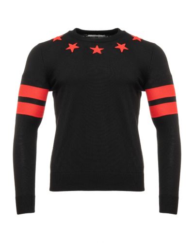 Givenchy red star patch crewneck sweater