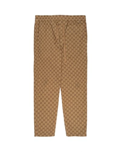 Gucci "GG" Camel monogram canvas sweat pants