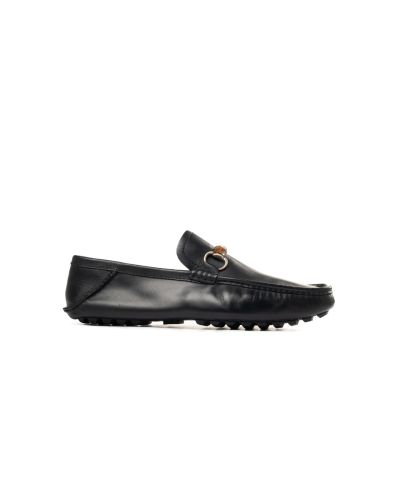 Gucci Bamboo Horsebit black leather shoes