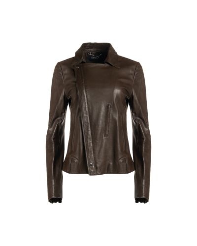 Gucci leather biker mud-brown jacket