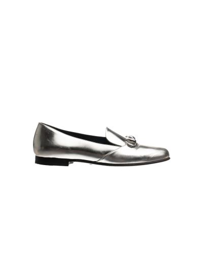 Gucci Jordaan Horsebit silver metallic loafers