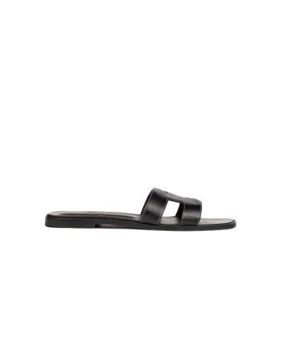 Hermes Oran Noir calfskin sandals
