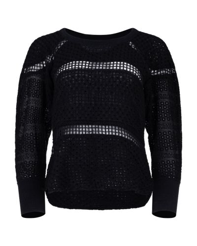 Isabel Marant black crochet raglan sleeves sweater