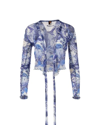 Jean Paul Gaultier Soleil Paradise Garden mesh blouse