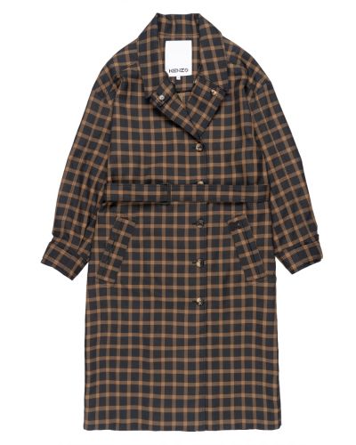 Kenzo Gingham checked belted coat