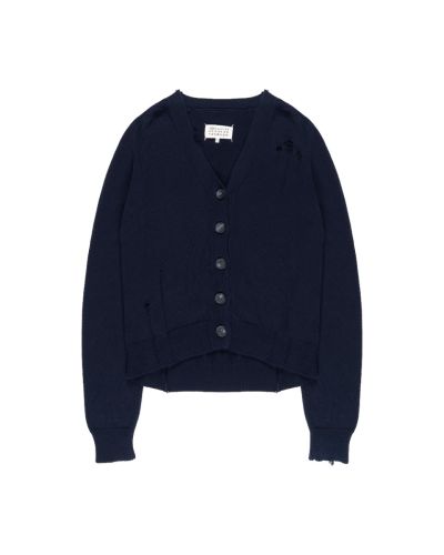 Maison Margiela 1 Décontracté dark navy cardigan sweater