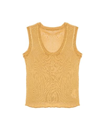 Maison Margiela MM6 metallic gold viscose tank top