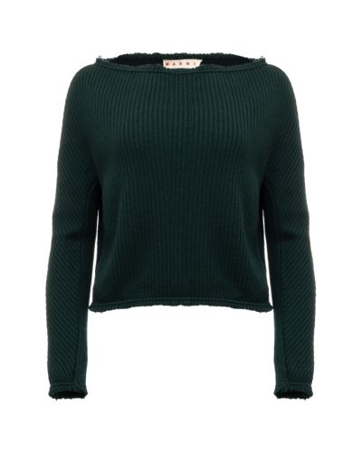 Marni green backless cropped sweater