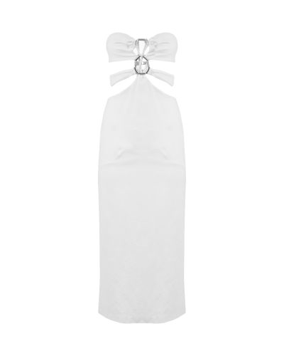 MISBHV 1-OF-1 metal frame open back white dress
