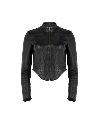 MISBHV corset faux-leather biker jacket