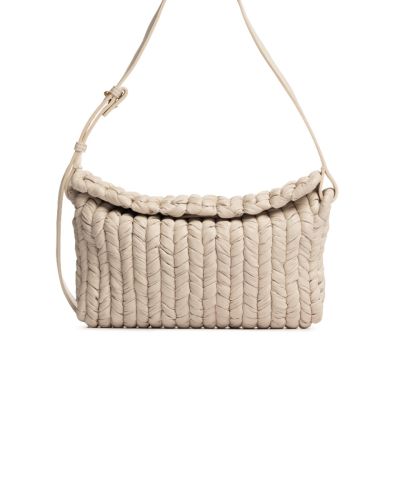 Nanushka The Square press-stud cream white shoulder bag