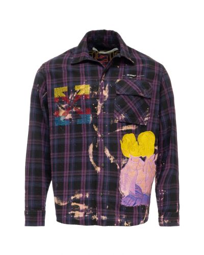 Off-White x Murder Bravado "Crystal Kiss" purple flannel shirt