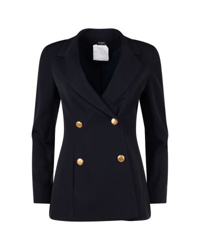 Chanel gold button double breasted blazer jacket