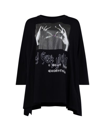 Diesel "I see you" Hand Sign photo black wide t-shirt