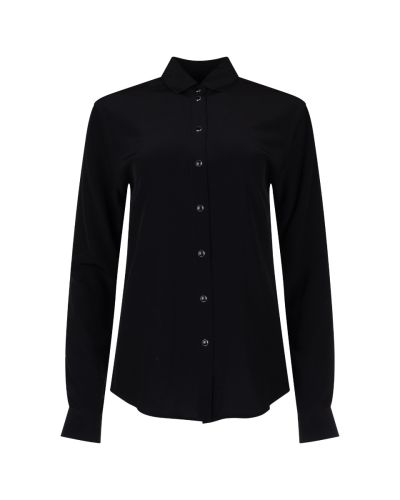 Saint Laurent "Palladium" bead-button black silk shirt