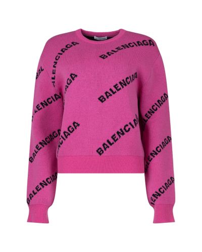 Balenciaga pink all-over logo sweater