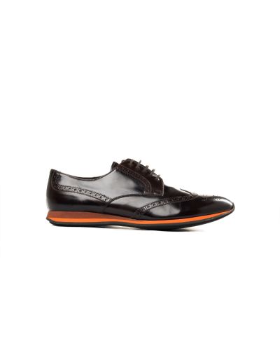 Prada Lasercut Brogues brown leather oxford shoes