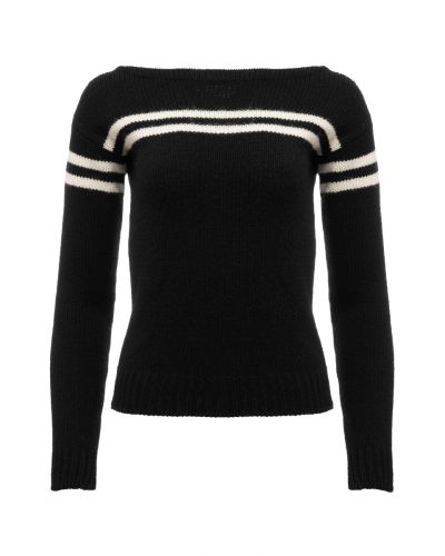 Saint Laurent black two-striped sweater 