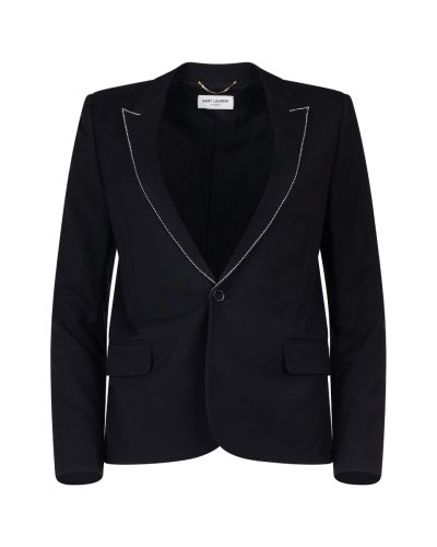 Saint Laurent crystal-embellished lapels blazer jacket