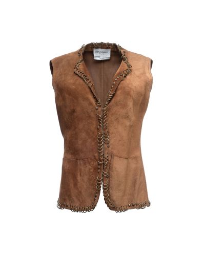 Saint Laurent Rive Gauche pierced leather vest jacket