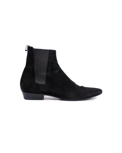 Saint Laurent Wyatt Chelsea suede black boots