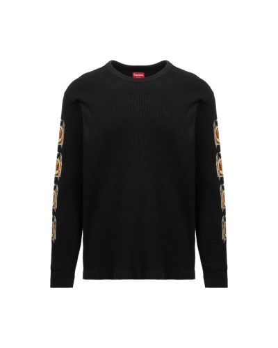 Supreme x Slayer waffle black cotton crewneck sweatshirt