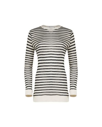 T by Alexander Wang see-through striped long sleeve t-shirt