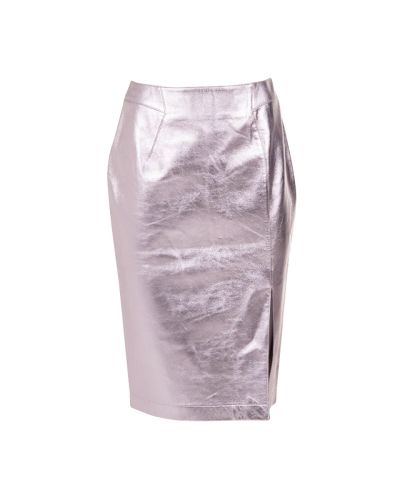 Thierry Mugler Couture faux-leather pink pencil skirt