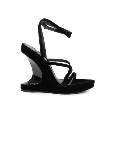 Tom Ford velvet wedge laced sandal heels