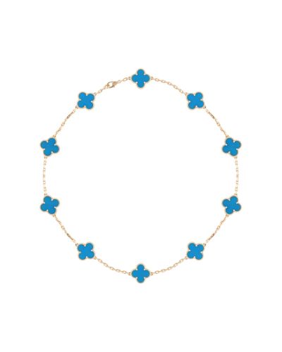 Van Cleef & Arpels Vintage Alhambra 10 motifs agate necklace