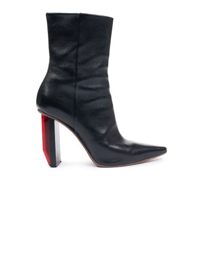 Vetements Reflector leather ankle black boots 