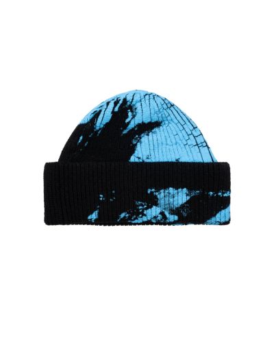 Vetements Unisex Garderobe blue paint destroyed wollen beanie