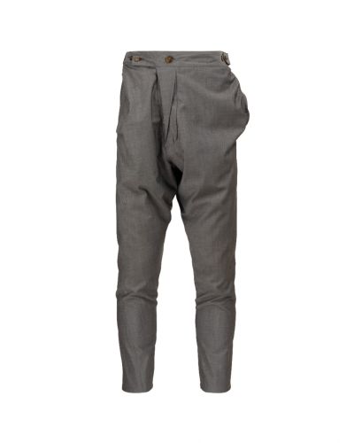 Vivienne Westwood Man Charcoal wool peak label sport asymetrical pants