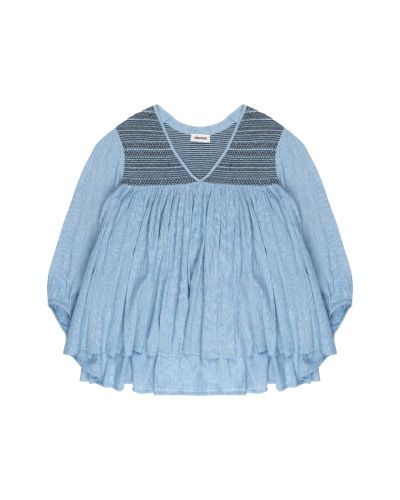 Zadig & Voltaire Taffy Smocked Chambrey tunic top