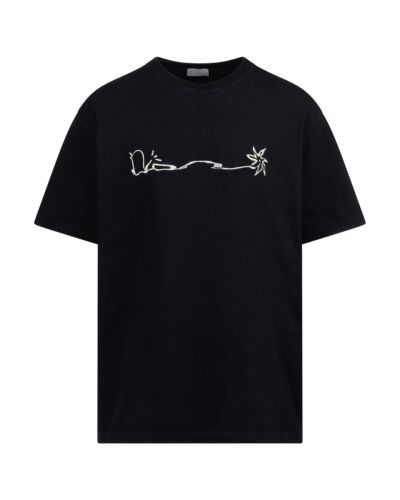 Dior x Cactus Jack embroidery black t-shirt