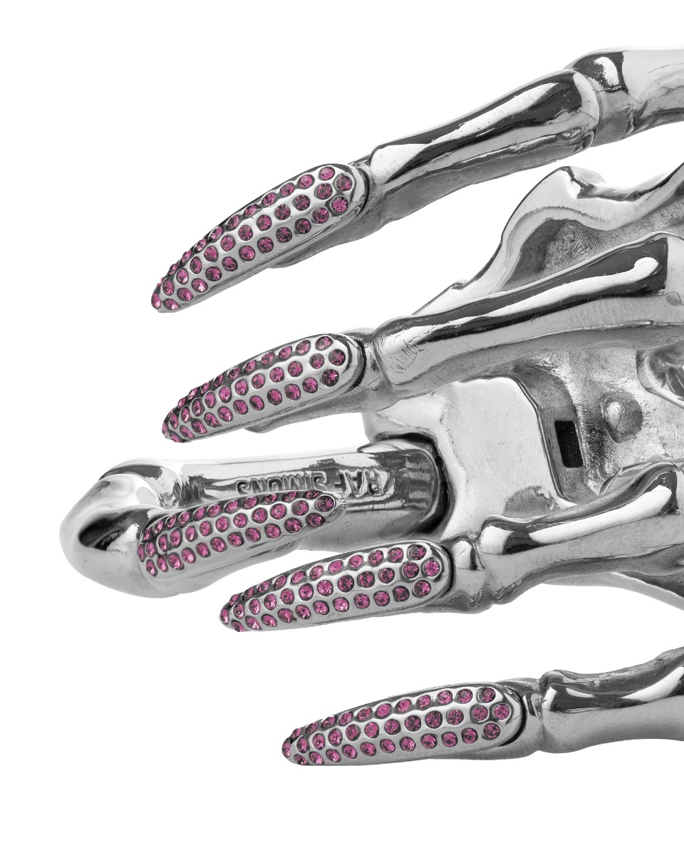 Raf Simons Skeleton Hand strass lacquered nails bracelet thumbnail