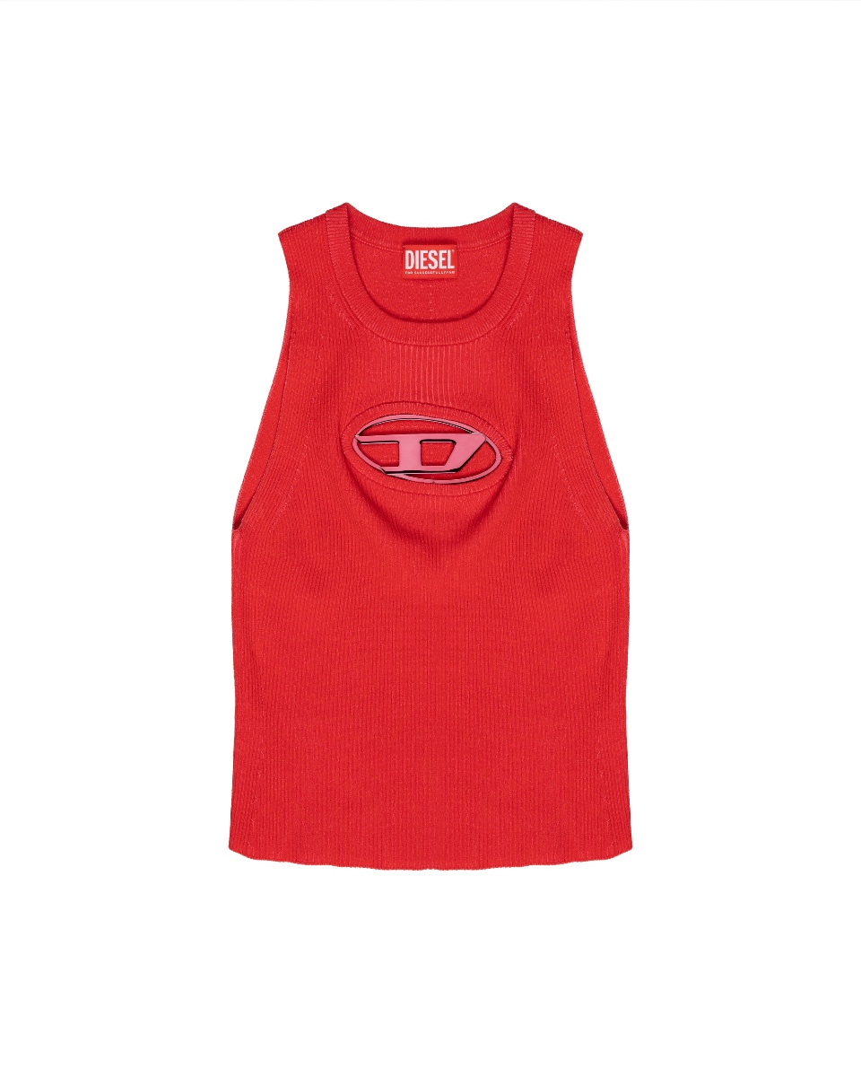 Diesel by Glenn Martens D-logo oval cut-out tank top t-shirt thumbnail