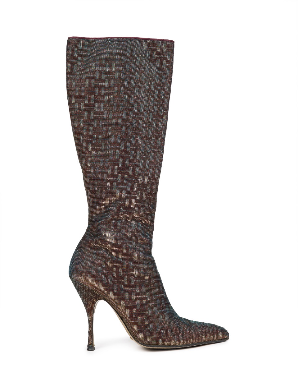 Dolce&Gabbana glitter hologram fabric heel boots thumbnail