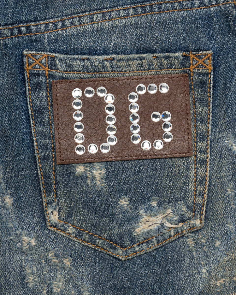 Dolce&Gabbana leather pocket denim mini skirt thumbnail