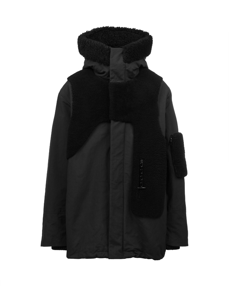 Louis Vuitton Trompe-l'oil shearling padded parka jacket thumbnail