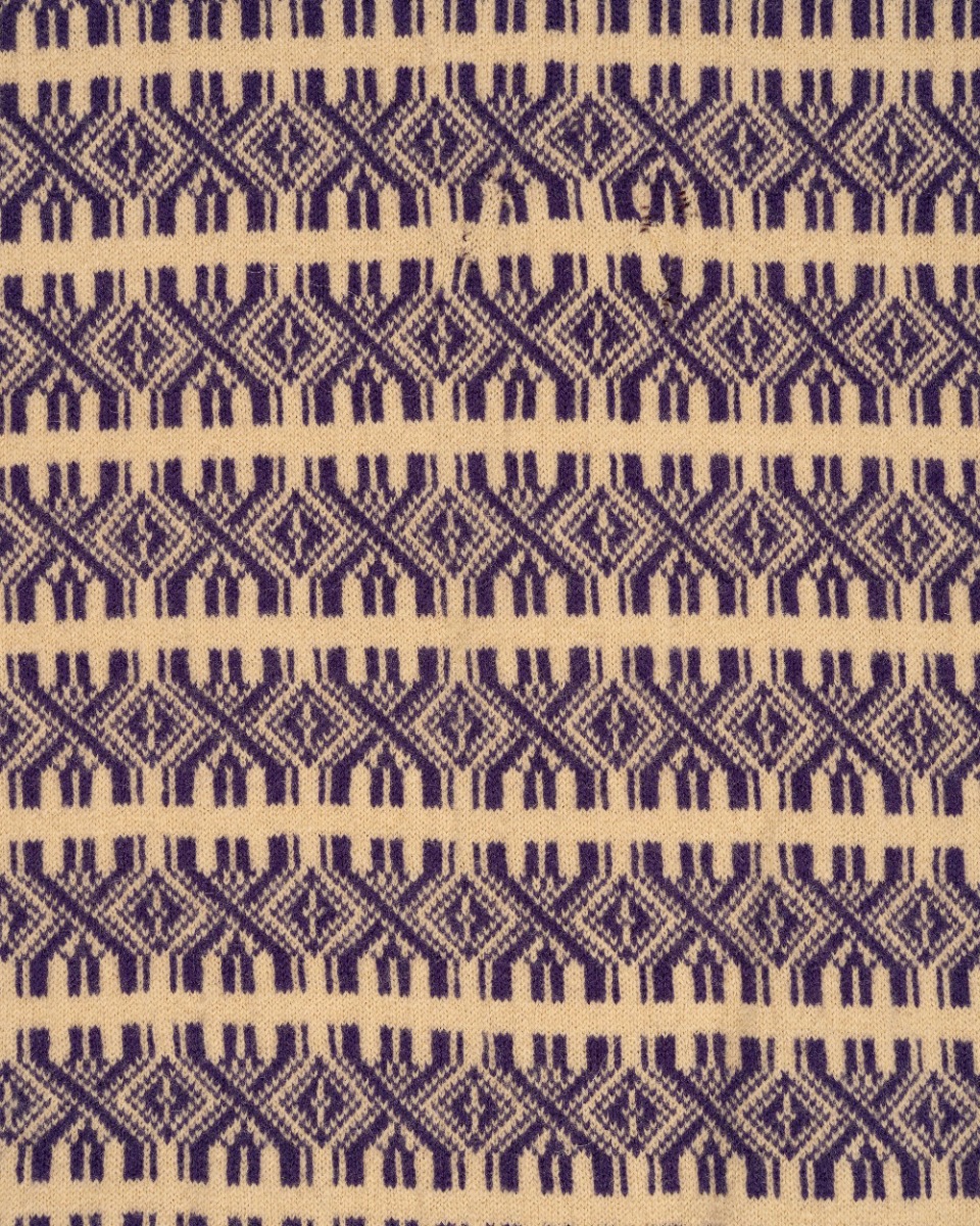 Dries Van Noten geometric rib purple cardigan sweater thumbnail