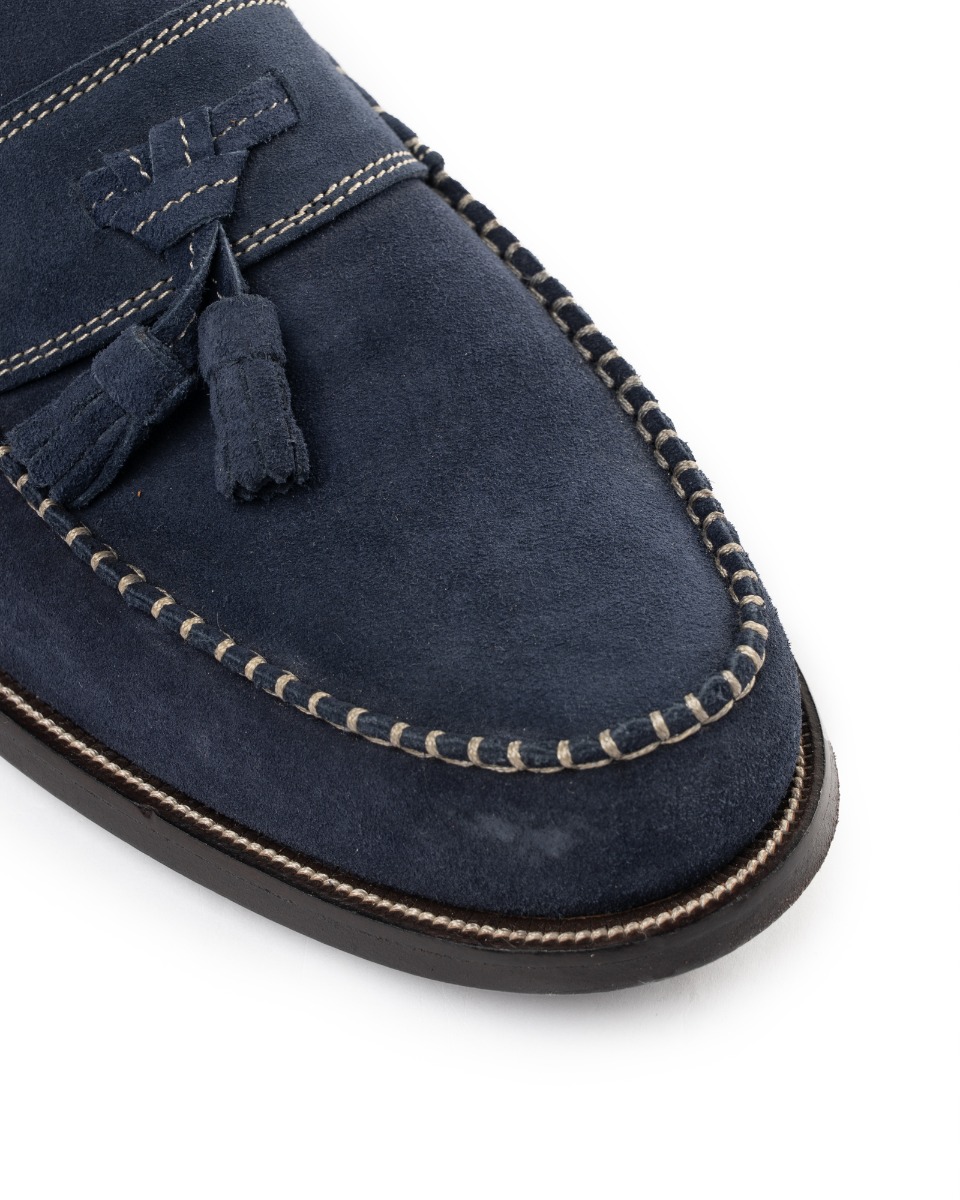 Dsquared2 blue suede loafers thumbnail